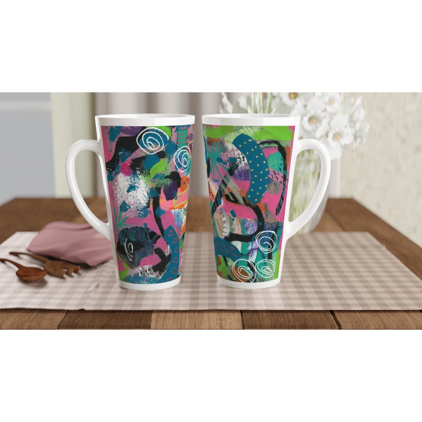 White Latte 17oz Ceramic Mug - Island Vibes