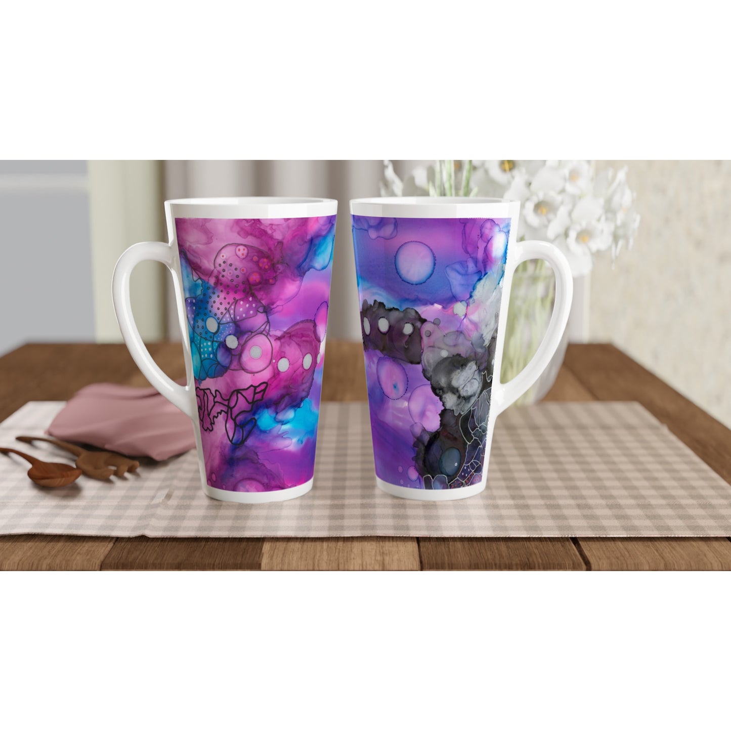 White Latte 17oz Ceramic Mug - Meet Me in the Middle