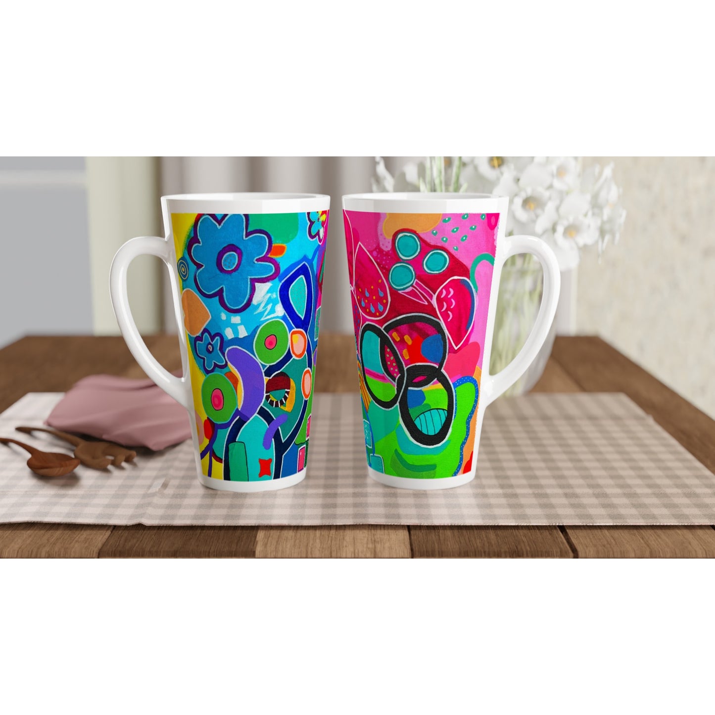 White Latte 17oz Ceramic Mug - A Spring in My Step